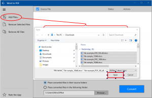 Nebula PDF Converter - Word to PDF - Browse File