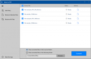 Word to PDF - File List