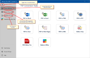 Nebula Office PDF Converter Pro - Main Window